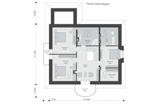 Проект одноэтажного дома с мансардой и подвалом